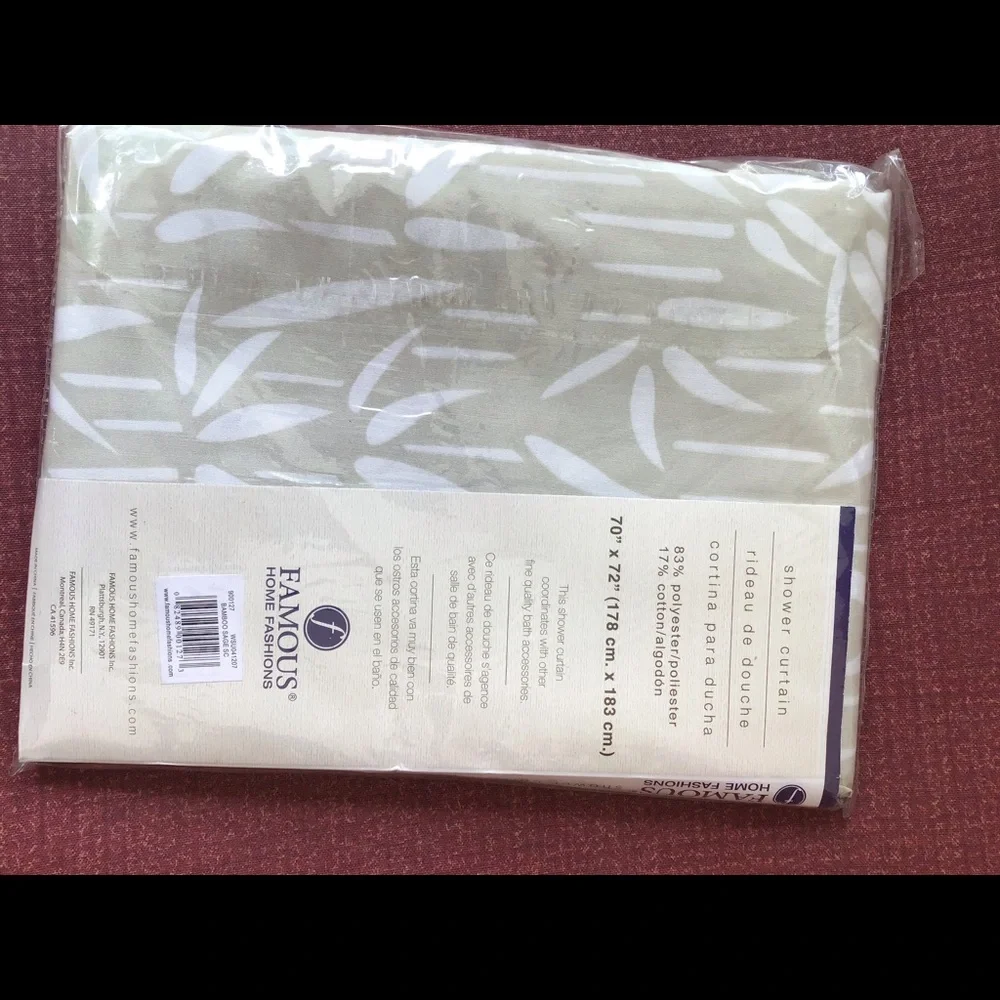 New Famous Home decor bathroom Fashions shower curtain sage green 70” x72” beige